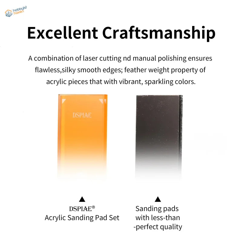 DSPIAE acrylic sanding sticks with orange black gradient pads