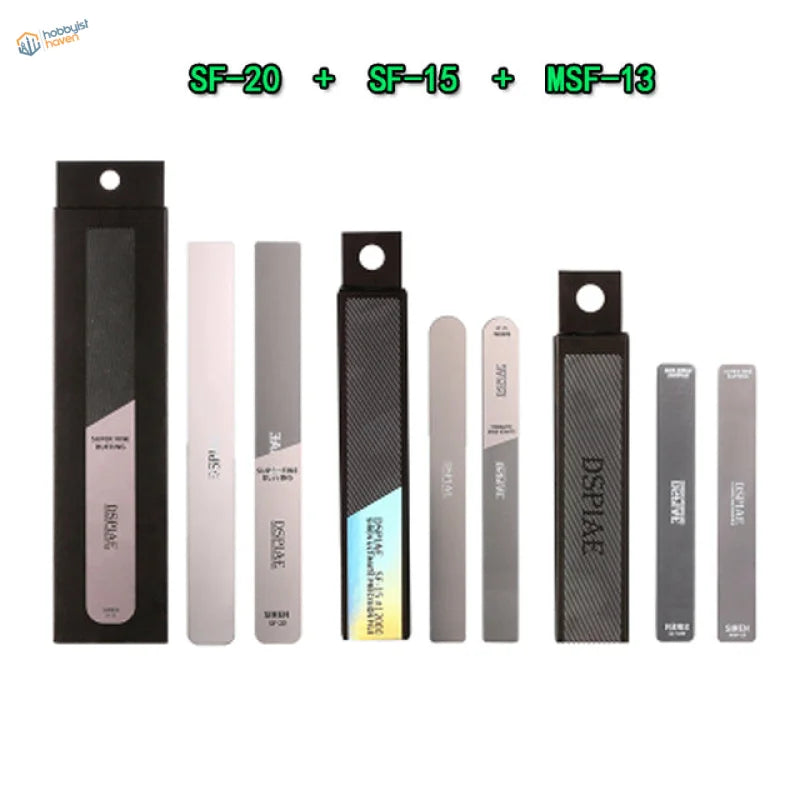 DSPIAE glass files: 8 nail files in matte black, silver, rose gold, textured gray