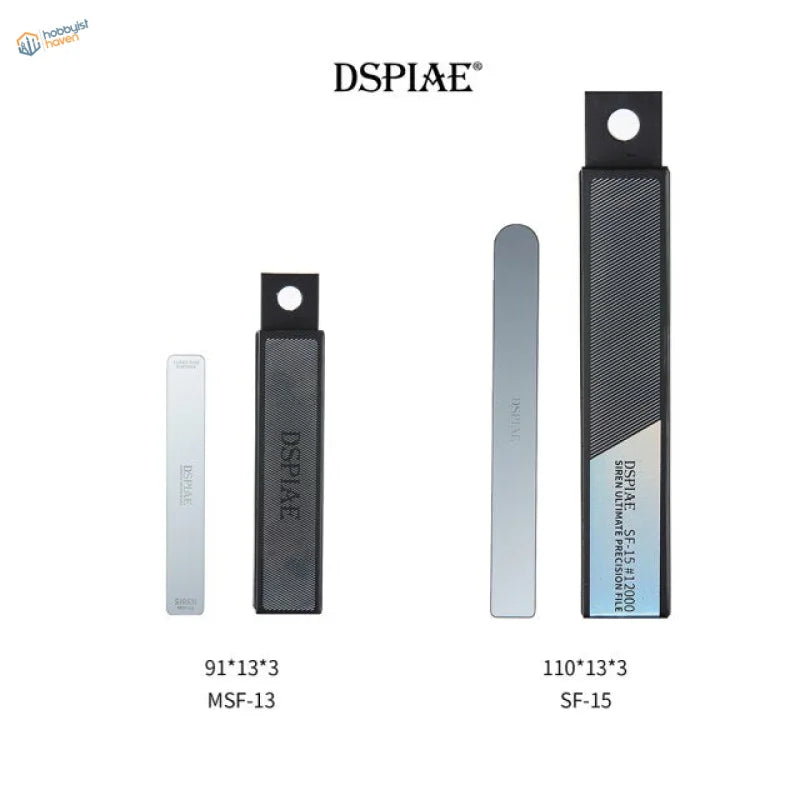 DSPIAE glass files: set of 4 precision silver black tools with labels