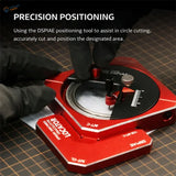 Red metallic dspiae stepless circle cutter pro with black accents and circular cutting guide for precise positioning