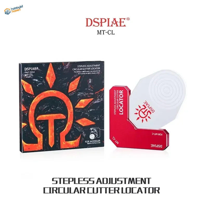Red and white stepless circle cutter locator tool by DSPIAE for precise modeler adjustments and cutting