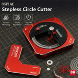 Red and black dspiae stepless circle cutter with precision machining and simple adjustment dial for accurate positioning