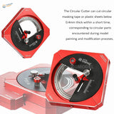 Red hexagonal stepless circle cutter with black dial and silver metallic parts by DSPIAE MT-C 2.0 professional model