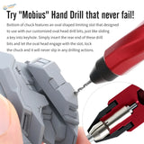 DSPIAE Mobius hand drill with red black design and oval chuck slot