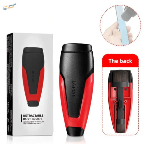 DSPIAE retractable dust brush in red and black ergonomic design