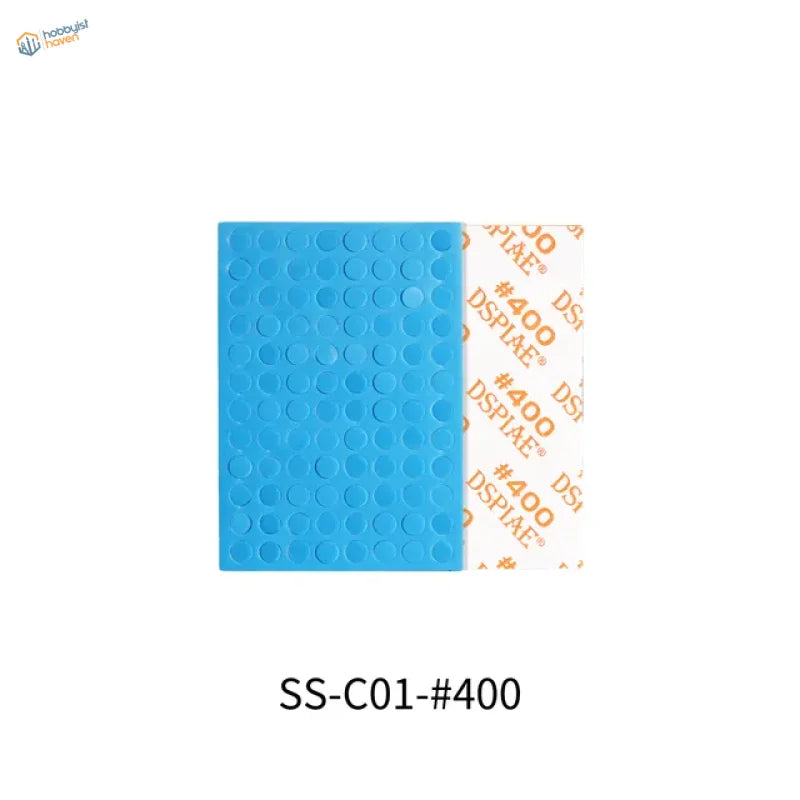 DSPIAE #400 blue silicone sanding disk back with white backing for scale modeling