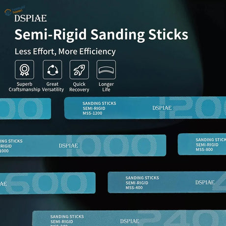 DSPIAE MSS-1200 semi-rigid sanding sticks in blue black display