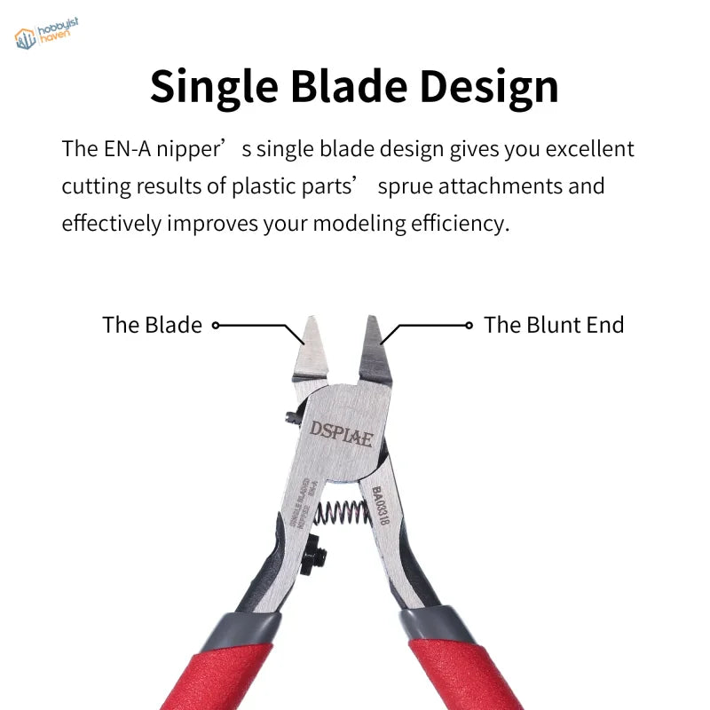 DSPIAE single blade side-cutter with red gray handles for precision hobby scale modeling