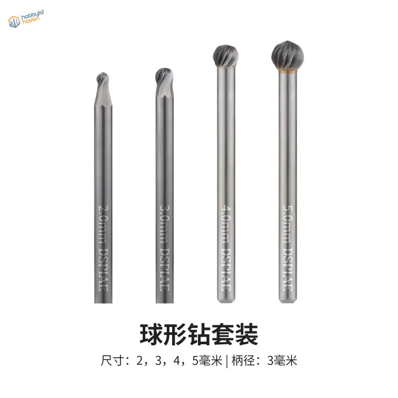 DSPIAE Spin-Lock orbit electric hand drill bits, 4 metallic 2-5mm sizes