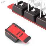 Dspiae sprue organizing tabs with red black keycaps white lettering
