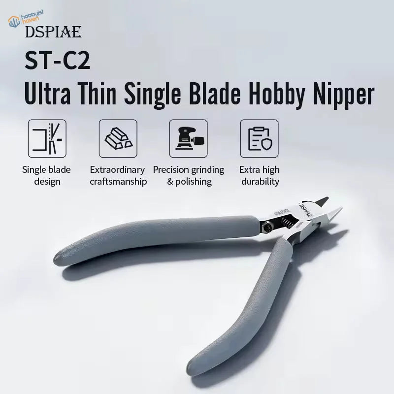 DSPIAE ST-C2 single-blade nipper with 60CrV steel, gray handle for scale modeling