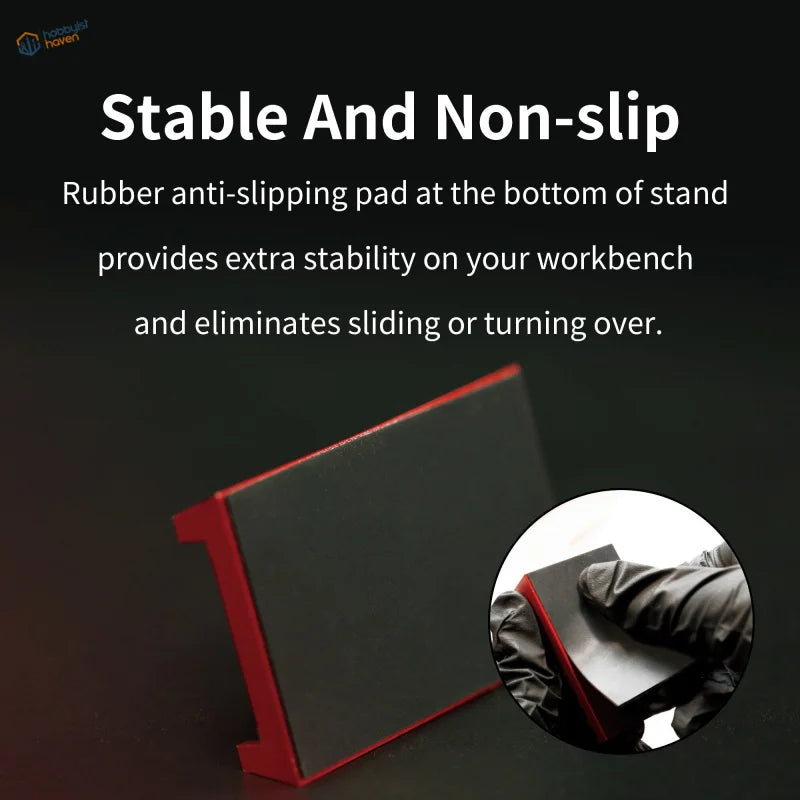 DSPIAE super glue application stand with red black anti-slip base