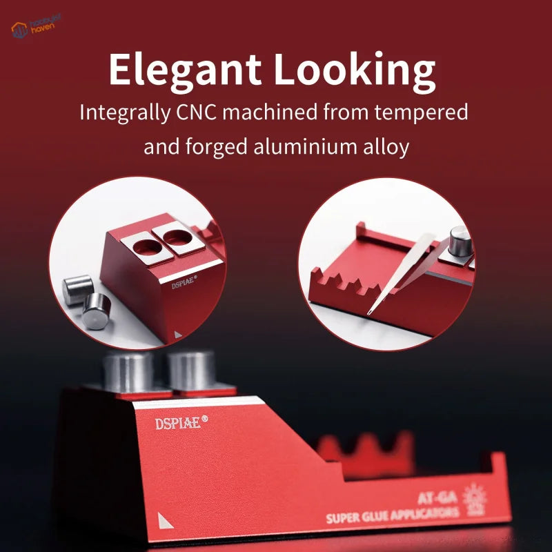 DSPIAE red silver CNC aluminum super glue applicator stand