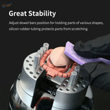 DSPIAE Universal Spherical Vise holding pinkish-orange model head