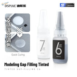 DSPIAE Upgraded Tinted Gap Filling CA: white 7 and gray 6 bottles