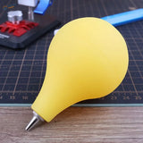Yellow rubber bulb dust cleaning air ball with metallic nozzle