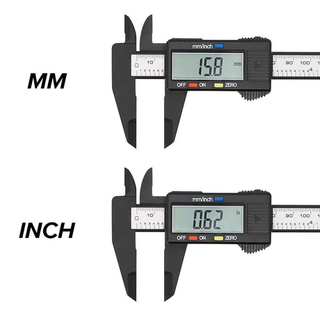 150mm digital caliper black with LCD mm/inch display precision hobby tool