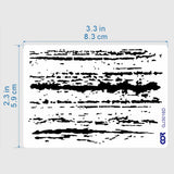 White rectangular Mapping Streaking Stencil with black textured lines for scale modeling