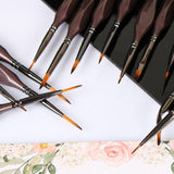 15pcs precision brush set with fine-tipped brushes, brown handles, orange bristles