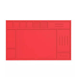 Red durable silicone work pad with newspaper layout design
