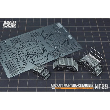 1/72 scale maintenance ladders: black etched metal aircraft kit components