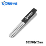 Black and silver Edge Chamfering File with three parallel grooves