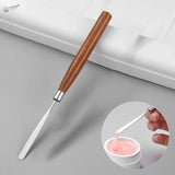 Elastic spatula with sleek stainless steel blade and polished wooden handle for scale modeling tools