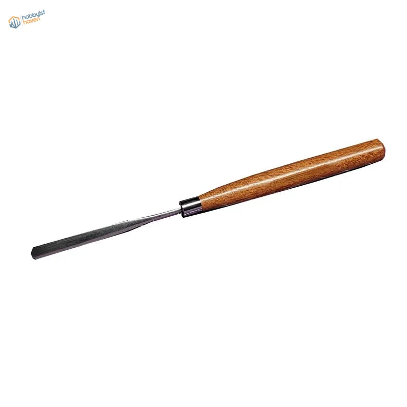 Elastic spatula wooden-handled carving chisel with polished metallic blade for scale modeling