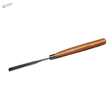 Elastic spatula wooden-handled carving chisel with polished metallic blade for scale modeling