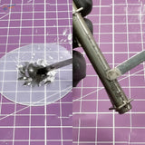 Dark gray metallic elastic spatula fuselage with rivets for scale modeling