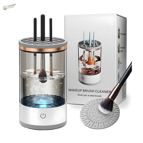 Electric brush cleaning machine with transparent cylinder, blue light