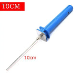 Blue plastic-handled electric foam cutter with 10cm metal blade