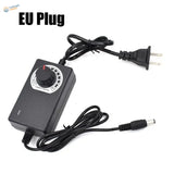 Black plastic voltage-adjustable adapter for electric foam cutter with EU plug