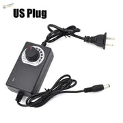 Black plastic electric foam cutter power supply with rotary voltage dial and US plug