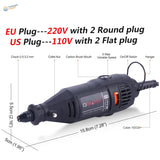 Black goxwee electric mini drill grinder with 5-step speed dial, 220V EU plug