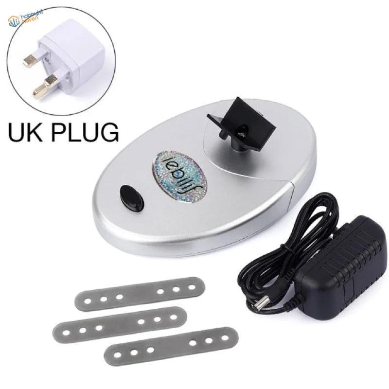 Silver oval nail file for electric paint bottle shaker with black handle