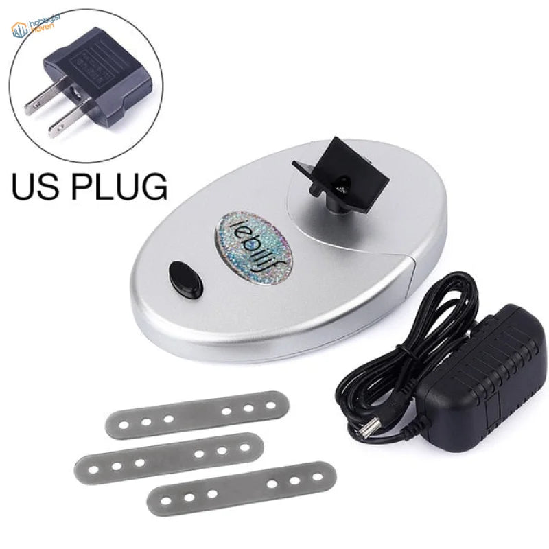 Silver oval electric nail file for electric paint bottle shaker with Leobill logo