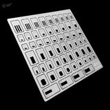 Silver metal stencil sheet for engraving auxiliary, scale modeling tools