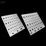 Silver matte keyboard stencil keycaps for engraving auxiliary metal stencil