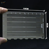 Sleek equidistant lines ruler for scale modeling, 10cm x 6cm precision engraving tool