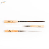 Artscarl 7259 extra-long liner brushes with wood handles for scale modeling