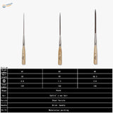 Extra-long liner brushes with cattle ear hair bristles and wooden handles