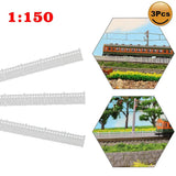 N scale white plastic lattice-top picket fence wall pieces for 1 metre station platform layouts 1 150 scale