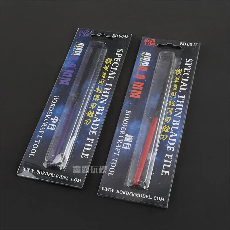 Border Model ultra-thin modeling file with purple and red thin blade files in sleeves