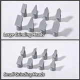 Large and small grinding heads for the TS006 sanding stick