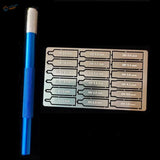 Blue-handled fine metal saw for scale modeling with controlled cuts guide