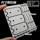 Silver stainless steel fine metal saw template for scale modeling with controlled cuts