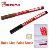 Red and black hobbymie fine panel liner pen with a 0.3mm tip for precise model painting detailing
