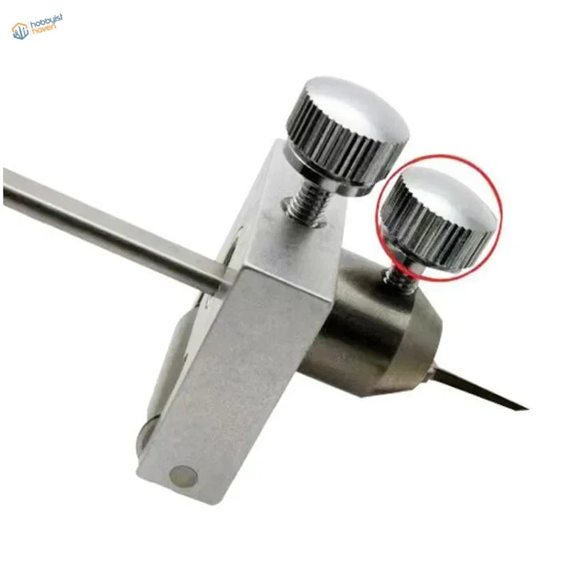 Fix angle carving silver needle threader with knurled knobs and sharp tip