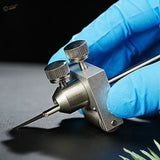 Silver-toned fix angle carving seal mounting tool with knobs and tip